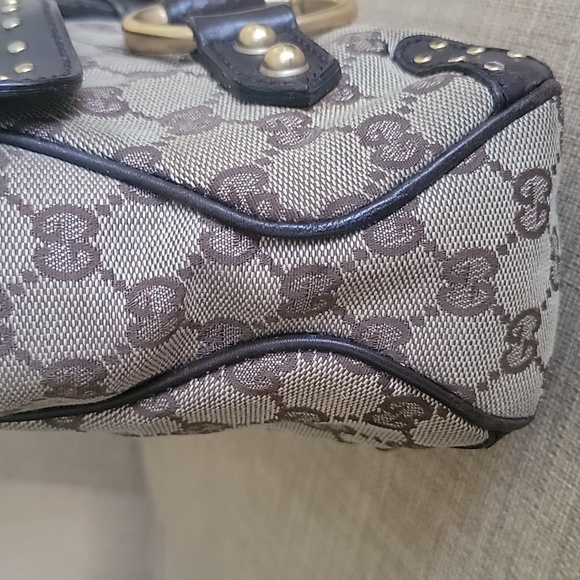 GUCCI Horsebit Cancas Shoulder Bag - Picture 3 of 7